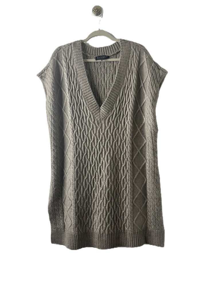 Eloquii Taupe Cable Knit Sweater Dress